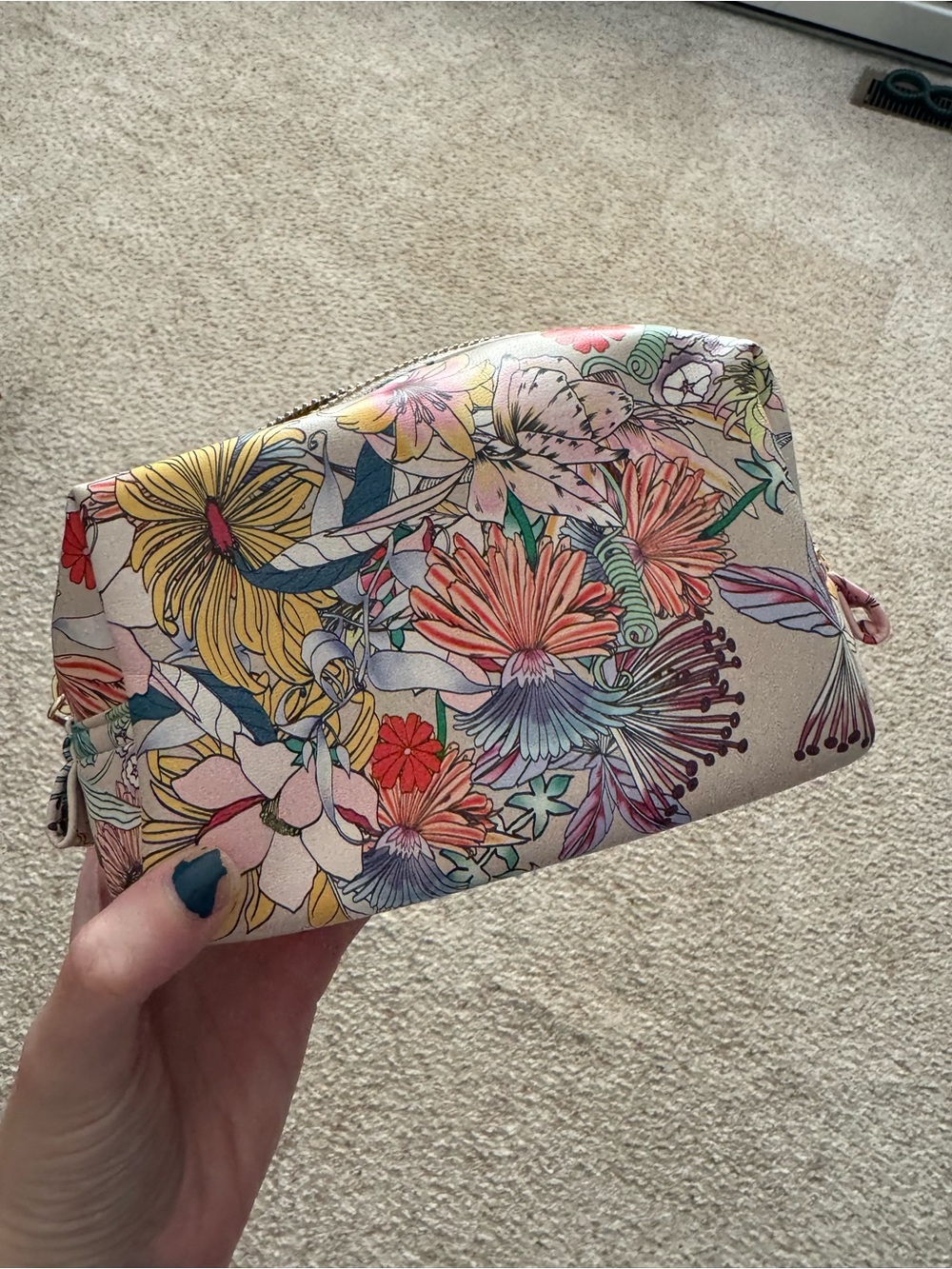 Floral cosmetic case/ toiletry bag